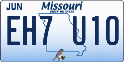MO license plate EH7U1O