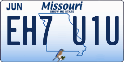 MO license plate EH7U1U