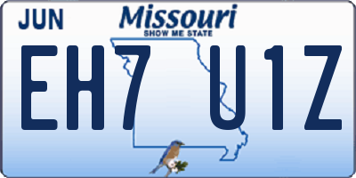 MO license plate EH7U1Z
