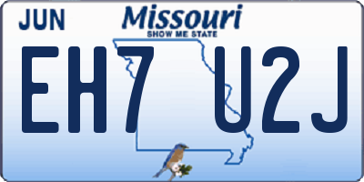 MO license plate EH7U2J