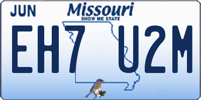 MO license plate EH7U2M