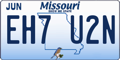 MO license plate EH7U2N