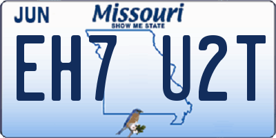 MO license plate EH7U2T