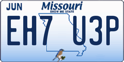 MO license plate EH7U3P