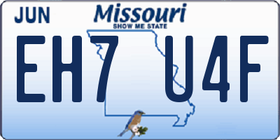 MO license plate EH7U4F