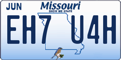 MO license plate EH7U4H