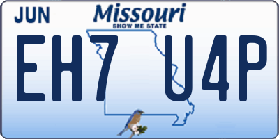 MO license plate EH7U4P