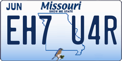 MO license plate EH7U4R