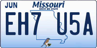 MO license plate EH7U5A
