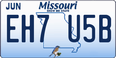 MO license plate EH7U5B