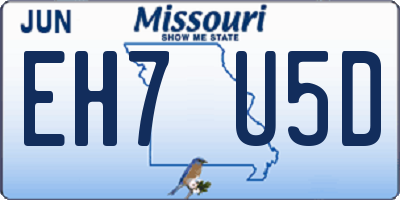 MO license plate EH7U5D