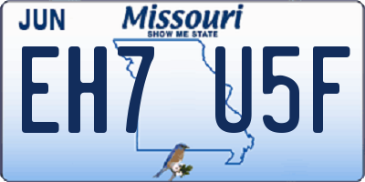 MO license plate EH7U5F