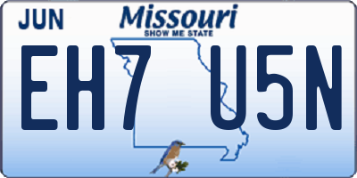 MO license plate EH7U5N