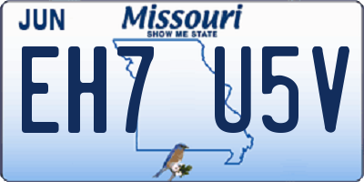 MO license plate EH7U5V