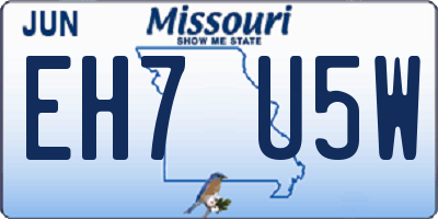 MO license plate EH7U5W