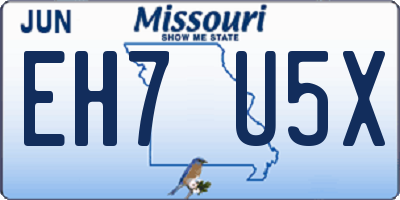 MO license plate EH7U5X