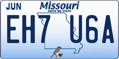 MO license plate EH7U6A
