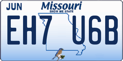 MO license plate EH7U6B