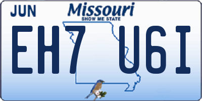 MO license plate EH7U6I
