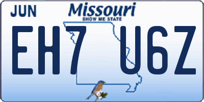 MO license plate EH7U6Z
