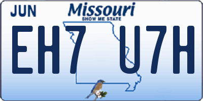 MO license plate EH7U7H