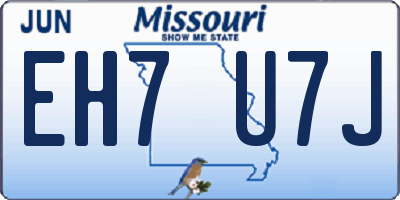 MO license plate EH7U7J