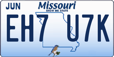MO license plate EH7U7K