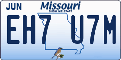 MO license plate EH7U7M
