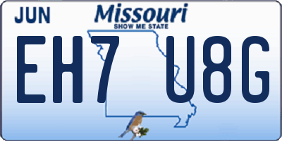 MO license plate EH7U8G