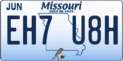 MO license plate EH7U8H