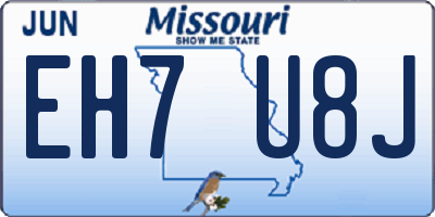 MO license plate EH7U8J