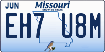MO license plate EH7U8M