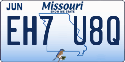 MO license plate EH7U8Q