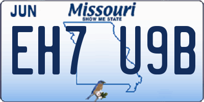 MO license plate EH7U9B