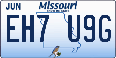 MO license plate EH7U9G