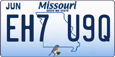 MO license plate EH7U9Q