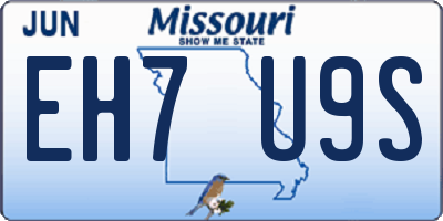 MO license plate EH7U9S