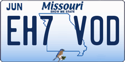 MO license plate EH7V0D