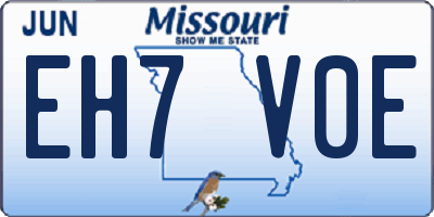 MO license plate EH7V0E