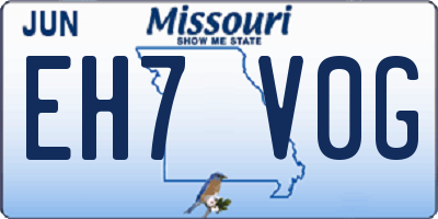MO license plate EH7V0G
