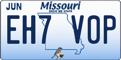 MO license plate EH7V0P