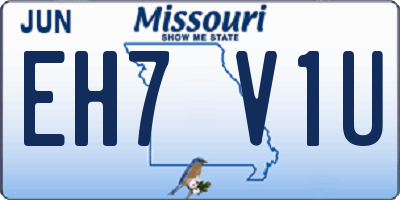 MO license plate EH7V1U
