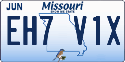 MO license plate EH7V1X