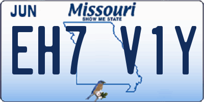 MO license plate EH7V1Y