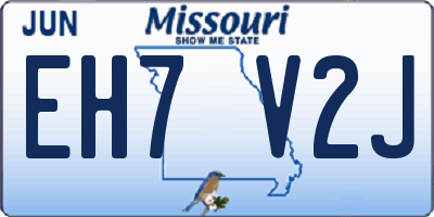 MO license plate EH7V2J