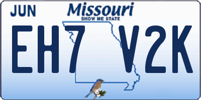 MO license plate EH7V2K