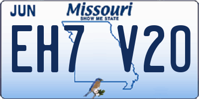 MO license plate EH7V2O