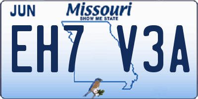 MO license plate EH7V3A
