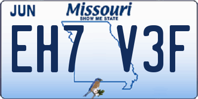 MO license plate EH7V3F
