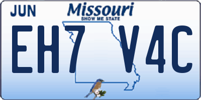MO license plate EH7V4C